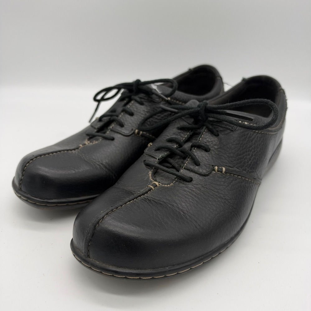 Clarks Bendables Womens 10M Black Leather Lace Up Comfort Shoes 80646